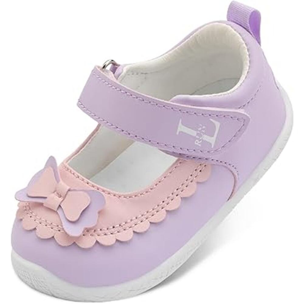 L-Run Toddler Girls 7.5 Mary Jane Hook & Loop Close Wide Toe Non Slip Shoes